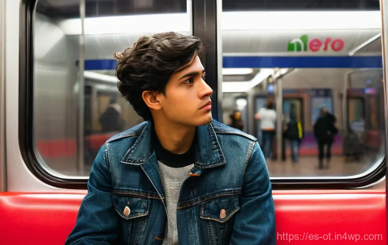 즉흥 스피치에서의 사고의 흐름 유지하기 - **Mental Agility in the Madrid Metro**: A vibrant, cinematic-style photograph of a young adult (20s,...